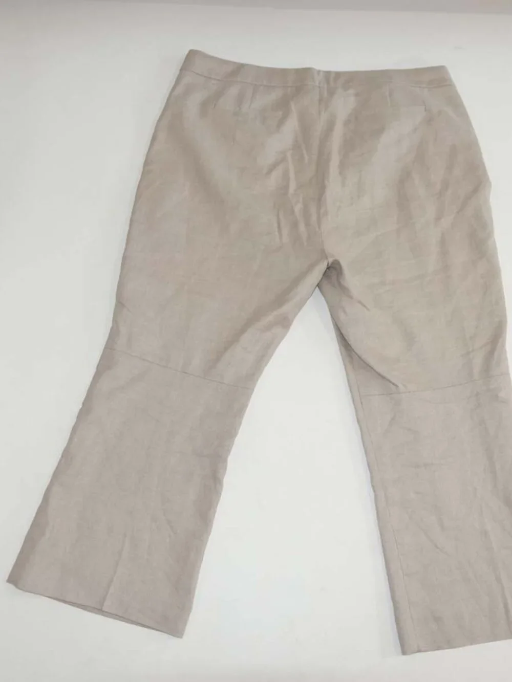 J. Crew Women's Hayden Kickout Crop Pants Size 18 Beige Linen Blend Flare AV388